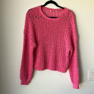 Pink Fisherman Nautical Cable Knit Sweater